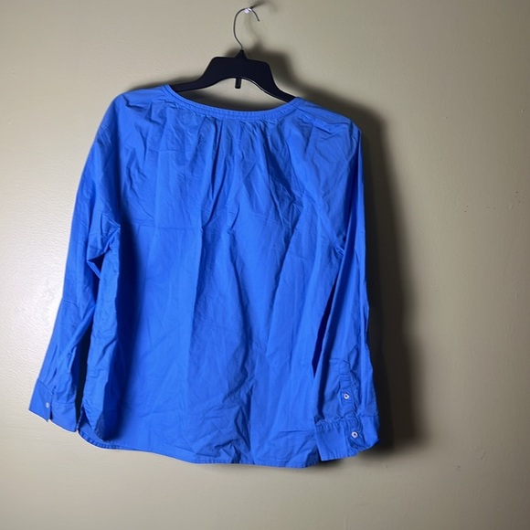 Talbots Vibrant Blue V-Neck Blouse - Picture 5 of 6